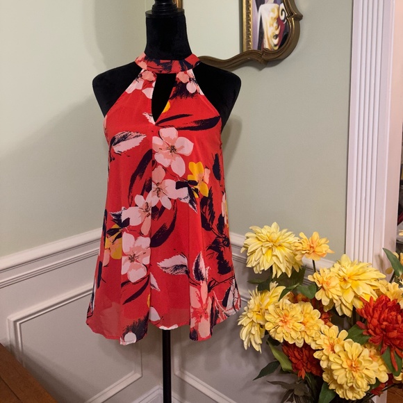 Japna Sleeveless Halter Sytle Floral Top Size Medium - Picture 5 of 6